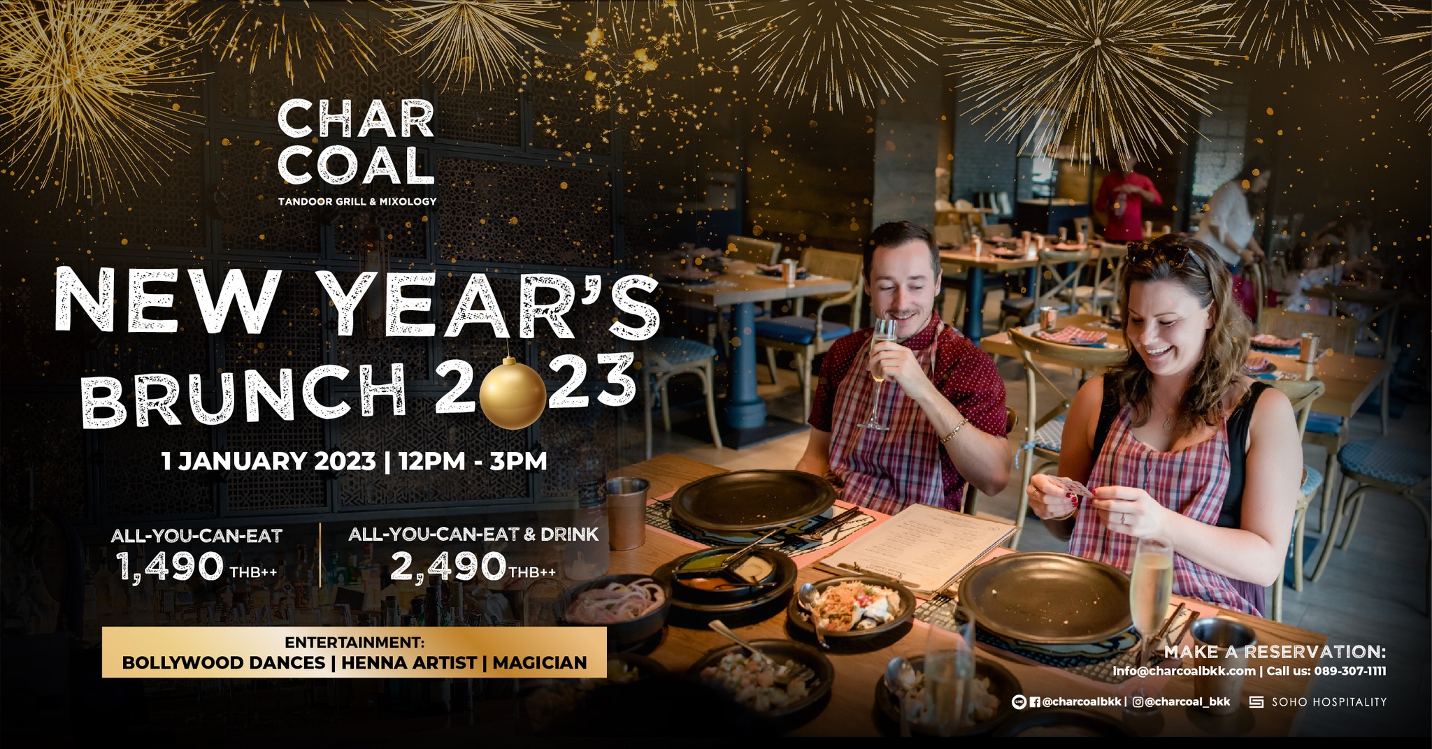 Charcoal Tandoor Grill 🇮🇳 Charcoal New Year's Sunday Brunch 🎊